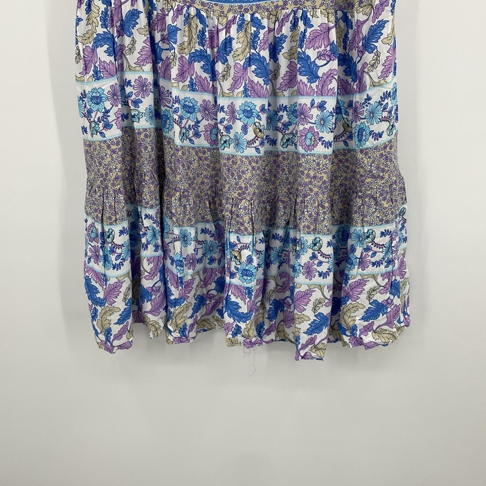 Avenue Blue and Purple Floral Midi Dress - Picture 3 of 8